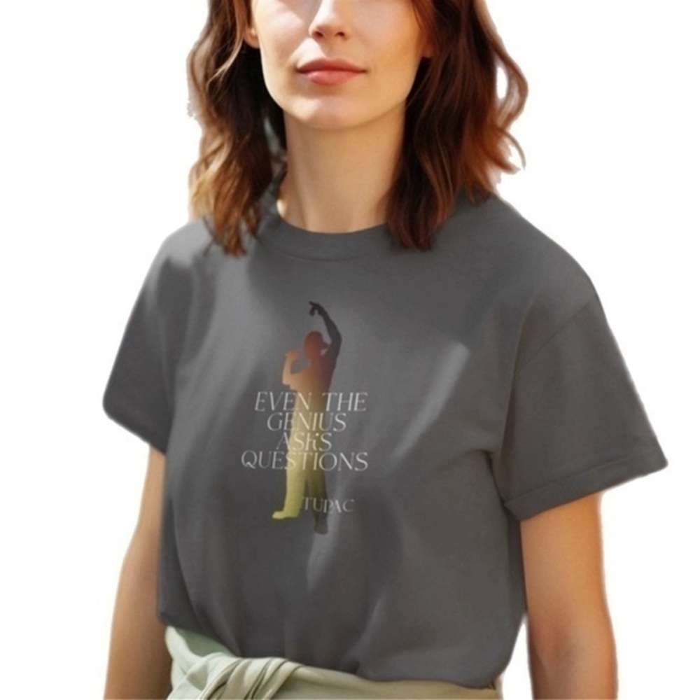 The Blind Medium | Charcoal Grey Tupac Unisex Short Sleeve T Shirt